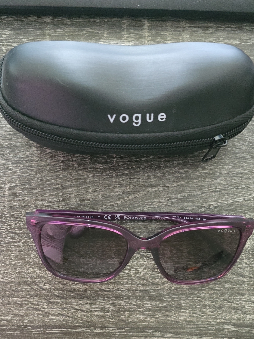 Vogue Purple Polarized Women's Sunglasses with Black Zip Case